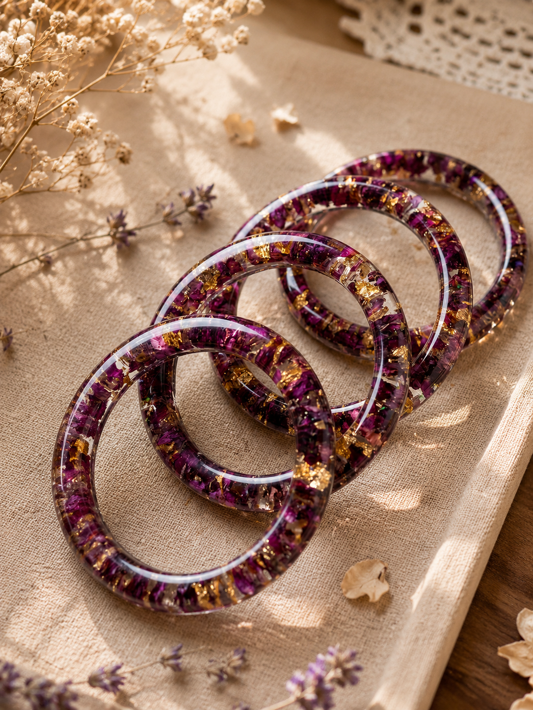 Handmade resin bangles